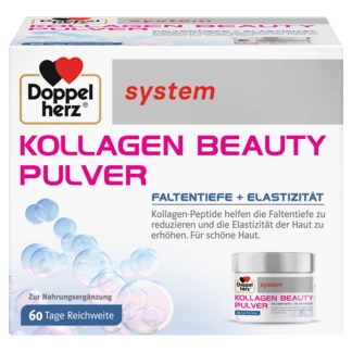 Abbildung der Produktverpackung Doppelherz system KOLLAGEN BEAUTY PULVER Frontansicht